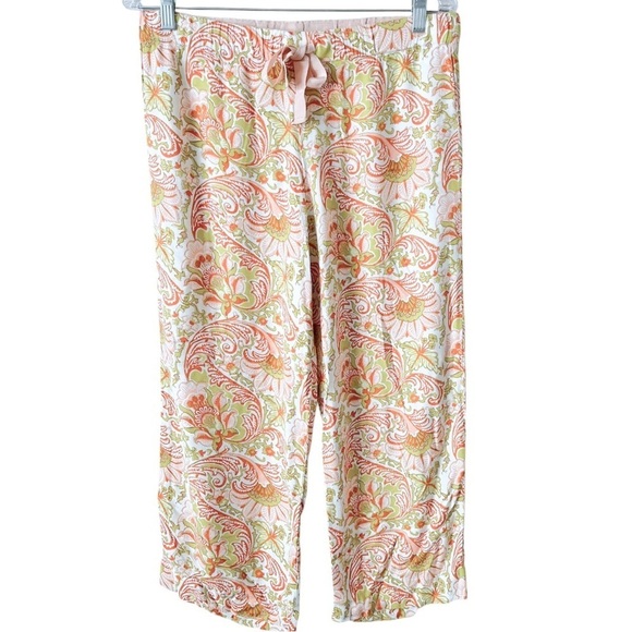 J.Crew Retro Paisley Print Drawstring Cropped Pajama Pants 100% Viscose Small - Picture 1 of 6